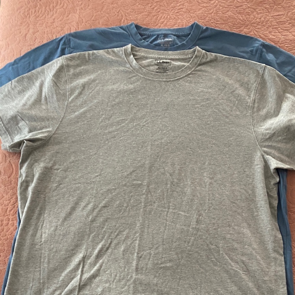 L.L. Bean Gray and Blue Short Sleeve Tees